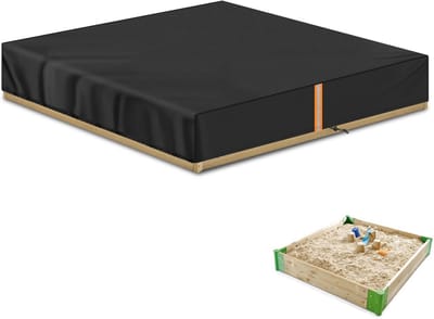 Zandbakhoes - Afdekking Zandbak - Bescherming Buiten - Waterdicht Oxford Stof - 125x125x20 cm - Zwart
