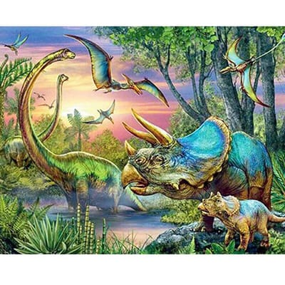 5D Volledige Diamant Schilderij Dieren Landschap Diamant Mozaïek Borduurwerk Dinosaurus Kruissteek 20X30CM gray