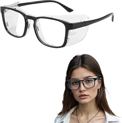 Bril-Anti-Pollen Bril voor Volwassenen - Blauw Licht Filter-Volledig Siliconen Montuur - Gepolariseerd - Transparante Computerbril en Beschermbril - Unisex-zwart rand