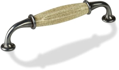 SOTECH porseleinen handgreep META meubelgreep porselein oudzilverlook craquelé BA 128 mm