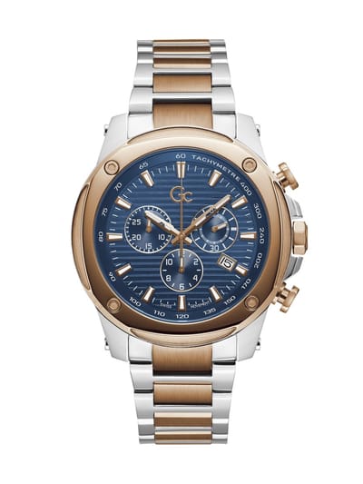 Gc Gc Brave Quartz Chronograaf Horloge Zilver En Roségoud Kast: 100% Roestvrij Staal | Armband: 100% Roestvrij Staal 45 Z13001G7MF
