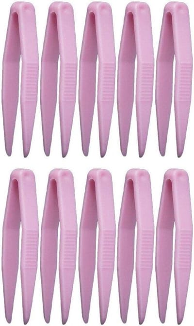Plastic Pincetten - Kralen Tangetjes - Hobby Knutselen - Lichtgewicht Ontwerp - 10 Stuks - Roze