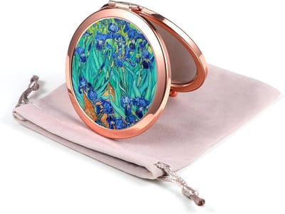 Compact Spiegel in Roze Goud - Vouwbare Mini Pocket Spiegel - Draagbare Handspiegel met Dubbele Vergroting voor Vrouwen en Meisjes