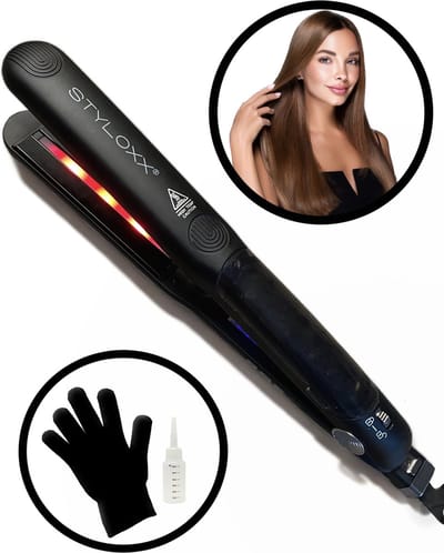 Styloxx - stoomstijltang 4.0 - Stoomstijltang - Infrarood Stijltang - Keramische Krultang - Steam Hair Straigthener - 13 Warmtestanden