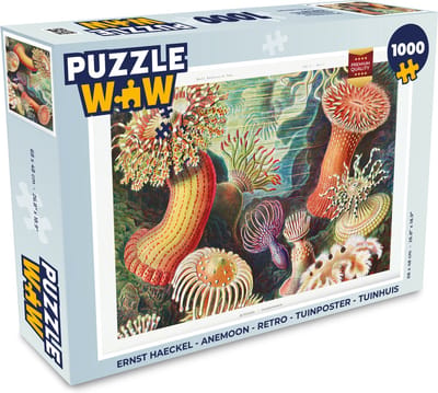 Puzzel Ernst Haeckel - Anemoon - Retro - Natuur - Planten - Zee - Legpuzzel - Puzzel 1000 stukjes volwassenen