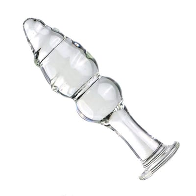 Oneay 1 stuk Glazen Anale Plug 13 cm – Grote Butt Plug met Dubbele Glazen Kralen – Kristallen Prostaat Massager – Sex Toy Unisex