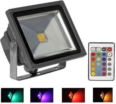 LED Bouwlamp / Schijnwerper RGB Gekleurde Verlichting - 20 Watt - Met Afstandsbediening