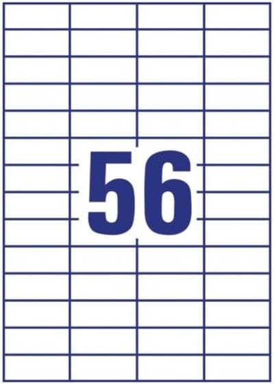 ETIKETTEN STICKERS FORPUS A4 56 ETIKETTEN 52.5X21.2MM 100 VEL (5600 ETIKETTEN)