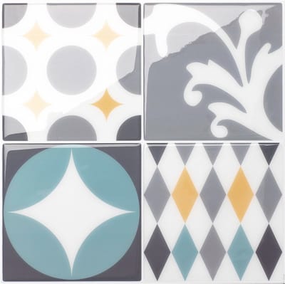 Smart Tiles Zelfklevende keuken achterwand voor keuken en badkamer Vintage Multicolor 4 22,86x22,86 cm