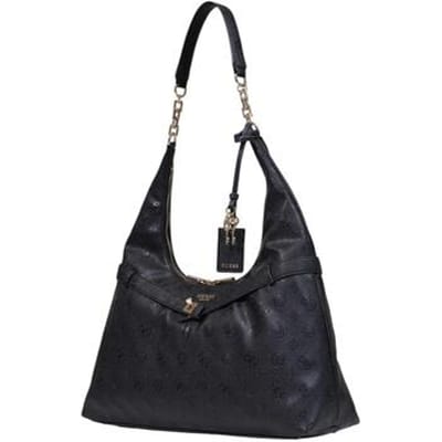 GUESS schoudertas Ella Logo Hobo Black Logo zwart
