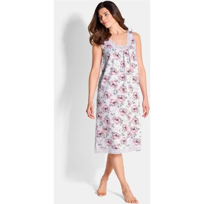 Twee nachthemden van puur katoen - wit / roze / gedess. - Gr. 44 van Goldner Fashion