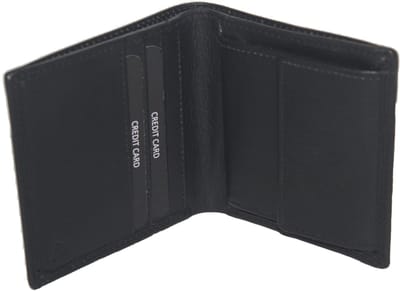 Oi zwarte leren heren billfold hoog model/ platte heren portemonnee vierkant uitgevoerd / dunne beurs voor heren en tieners / beveiligd tegen skimmen / zwart leer / 358