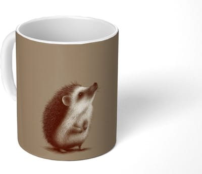 Mok - Koffiemok - Egel - Snuitje - Bruin - Stekels - Mokken - 350 ML - Beker - Koffiemokken - Theemok
