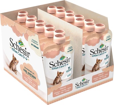 Schesir Kattenvoer Kitten 0-6 Kip in Cream - 20 x 150 gr - Voordeelverpakking