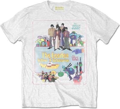 The Beatles - Yellow Submarine Vintage Movie Poster Heren T-shirt - S - Wit
