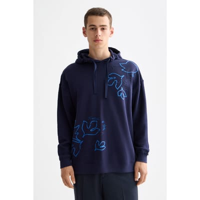 Scotch & Soda Front + Back Aw Hoodie Peacoat Taglia: S | Felpe con cappuccio Outlet | Uomo