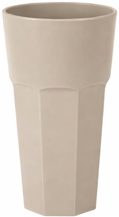 Plasticforte onbreekbaar drinkglas - kunststof - beige - 600 ml - drinkglazen - lichtgewicht - 9 x 16 cm - stapelbaar