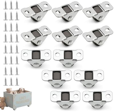 12 stuks rubberen meubelwielen 1,2 cm met stalen plaat - ideale wielen voor lichte meubels, kleine meubels en meubels met een metalen basis