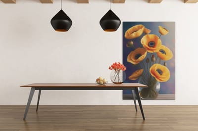 Canvas Schilderij Bloemen - Gele Bloemen - Wall Art - 60x40x2 cm