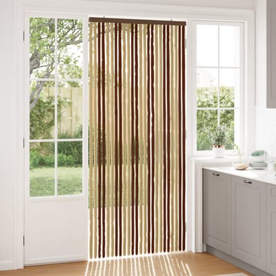vidaXL - Insecten - Gordijn - Chenille - Bruin - en - Beige - 100 - x - 230 - cm - 100% - PP