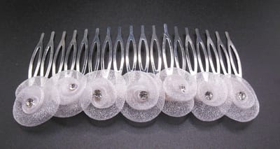 Tiara met tule bloemen+strass