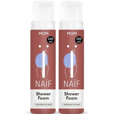 Naïf - Caring Shower Foam - Voordeelset - Lichaamsverzorging - Zachte Schuimformule - Mild Reinigend - 2x200ml