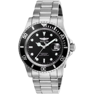 Invicta Pro Diver 26970 Heren Horloge - Waterdicht - Analoog - Quartz Uurwerk - Roestvrij Staal met zwarte Wijzerplaat - 40mm