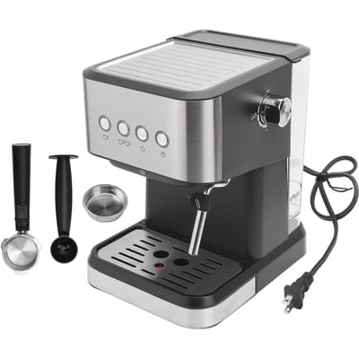 Machine à café compacte semi-automatique 20 bars Machine à café avec mousseur à lait Lance vapeur 1,5 L d'eau L(for 6.5-9kg)
