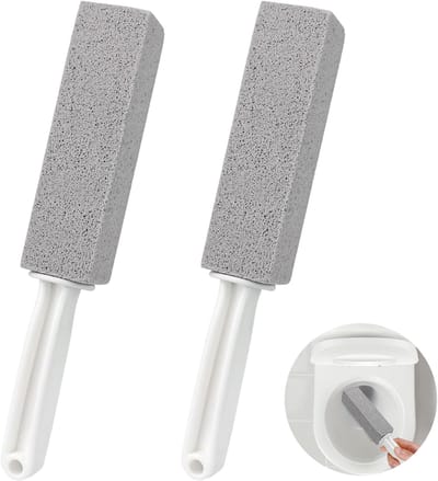 2 stuks Puimsteen voor wc met handvatten - Puimsteen toilet - Toiletreiniger Puimsteen - puimsteen voor schoonmaak - Ontkalker - Vlekverwijderaar - Puimsteen Reinigingsborstel voor Badkamers en Zwembaden - Wit