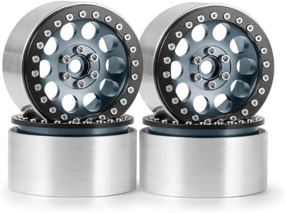 RC Aluminium Wielen - Metalen Wielnaven Set - RC Crawler Auto - 2.2 Beadlock Design - 1/10 Schaal - Titanium Zwart