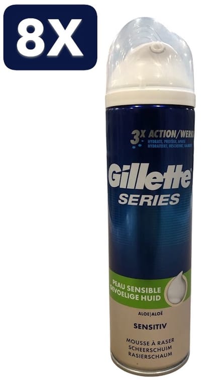 8 x Gillette Series - Scheerschuim - Gevoelige Huid - 250ml