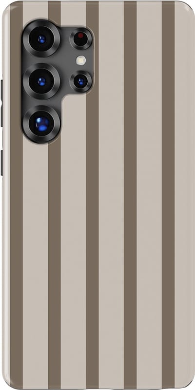 DripCase Gestreept Hoesje Samsung Galaxy S25 Ultra | Backcover met Mag | Stripes Motief | Trendy Case Samsung Galaxy S25 Ultra met Strepen Linen Wood