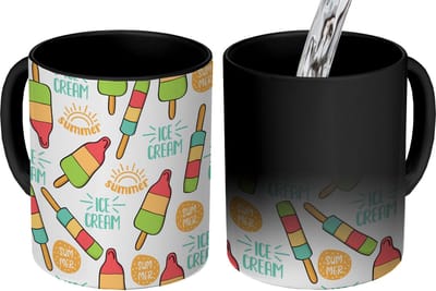 Magische Mok - Foto op Warmte Mokken - Koffiemok - IJsjes - Zomer - Patronen - Magic Mok - Beker - 350 ML - Theemok