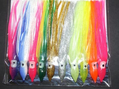 Kunstaas Inktvis - Zachte Aas - Zeevissen Boot - Pakket van 10 - 9cm Lengte - Geassorteerde Kleuren