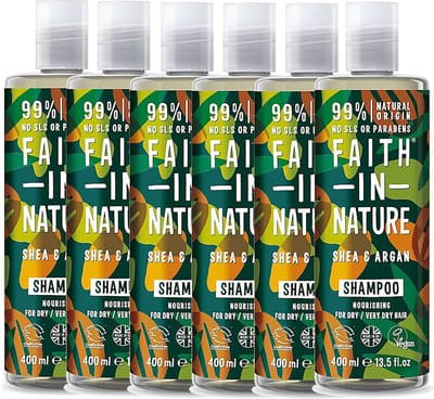 Faith in Nature - Shea & Argan Shampoo - 400ml - 6 Pak - Voordeelverpakking