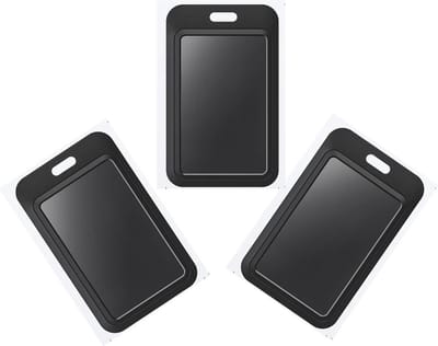 ID-hoesjes 3 stuks - Kunststof ID kaarthouder met transparant venster - Geschikt voor identiteitskaart, creditcard, sleutel en rijbewijs - Zwart