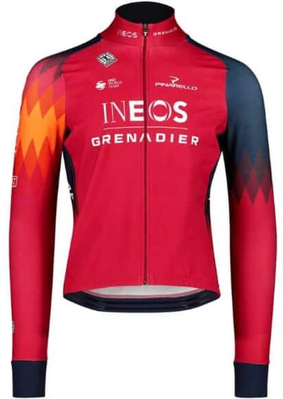 BIORACER Ineos Grenadiers - Fietsshirt Officieel 2023 - Heren - Rood - Lange Mouw - Thermisch & Ademend - Aansluitend - Maat 3XL