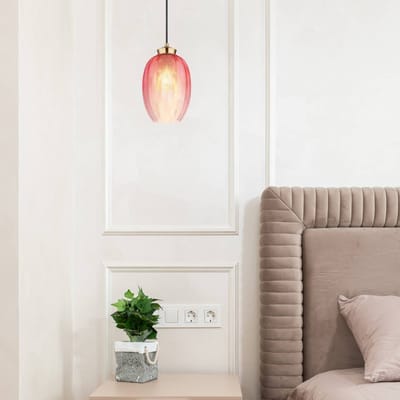 Globo Hanglamp Jessica, Ø 18 cm, rood, glas