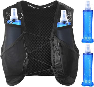 Thuys - Hardloopvest drinkhouder - Drinkvest - Drinkrugzak met telefoonhouder - Zwart - Ledlicht