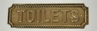 Tekstbord TOILETS Metaal 35,5 x 11,5 x 0,5 cm