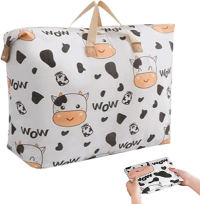 Opbergzakken - Verhuisdozen - Kleding Opbergen - Versterkte Handvatten - XL: 81 x 56 x 28 cm - Wit