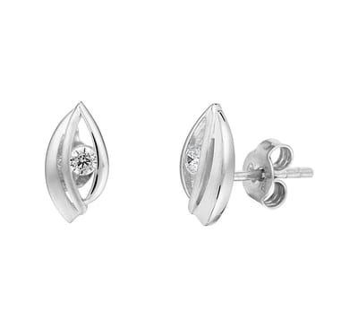 Zilver Gerhodineerde Oorknoppen zirkonia poli/mat 1332890