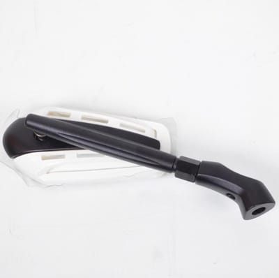 Rétroviseur droit look racing noir et blanc fixation trou lisse 10mm pour moto scooter neuf