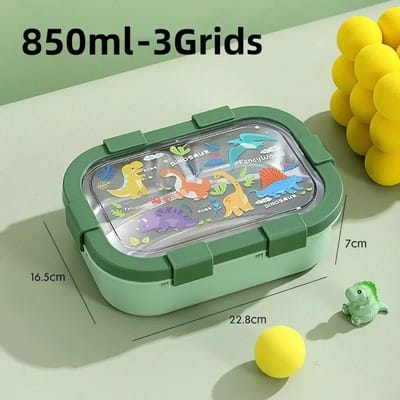 Boîte à déjeuner en acier inoxydable 304 dessin animé école employé de bureau scellée boîte bento pour fille boîte à déjeuner à compartiments pour aliments légers perte de poids