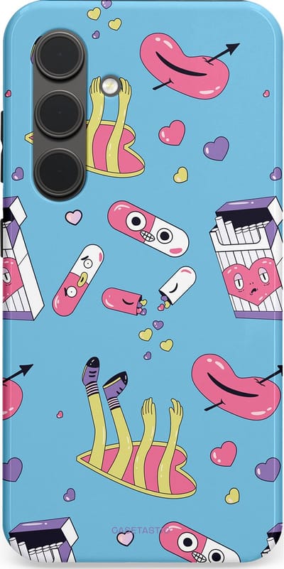 Casetastic Hoesje Geschikt voor Samsung S24 - Stijlvolle Beschermende Duo-layer Case - Liefdespil