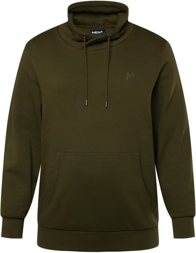 Men Plus - Heren - Sweatshirt opstaande kraag - Dennengroen - Maat 3XL