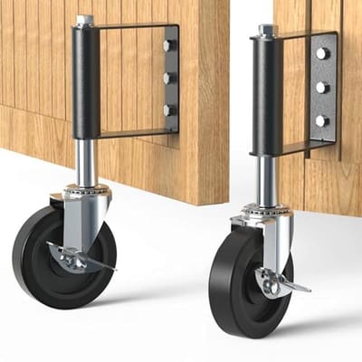 Torenrol 100 mm met veerbelasting voor houten poorten en zware deuren - Set van 2