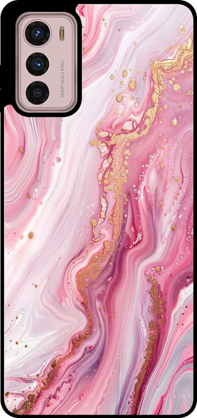 Smartphonica Telefoonhoesje Geschikt voor Motorola Moto G42 met marmer opdruk - TPU backcover case marble design - Roze geschikt voor Motorola Moto G42