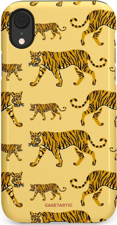 Casetastic Hoesje Geschikt voor Apple iPhone Xr - Stijlvolle Beschermende Duo-layer Case - Streep van de natuur