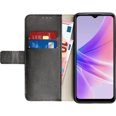 Just in Case OPPO A77 Portemonnee Hoesje Zwart